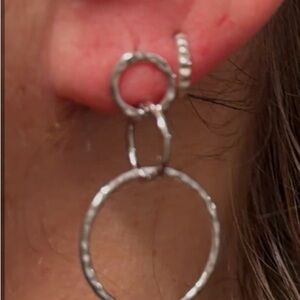 Sterling Forever Chic Textured Silver Hoop Earrings